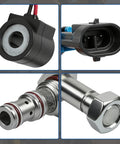 Solenoid Valve Coil And Hydraulic Spool Valve Stem Element Kit Pro Grade For Bobcat Skid Steer Loaders Compatible With Models 653 751