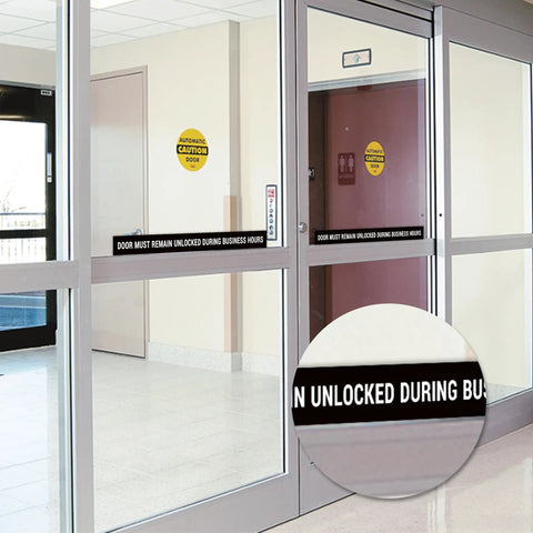 Two Pack Unlocked During Business Hours Door Sign For Glass Office Gate Please Do Not Lock The Door During Working Hours Self Adhesive Wear Resistant 17.3 By 2.1 Inches Easy Peel And Stick on office glass door
