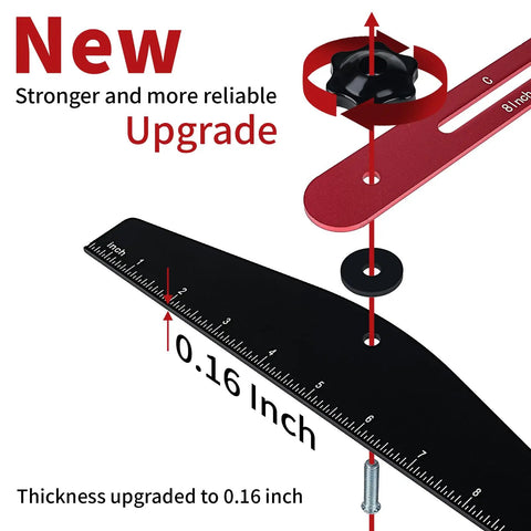 Built Like A Tank Stair Tread Jig And Adjustable Template Locking Bars for tighter fittings, 0.16 inch thick, black and red parts