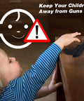 Child reaching for a handgun on table, warning on gun safety. Small Digital Keypad Safe Box Half Cu Ft Wall Mounted Safe For Jewelry Cash Docs And Guns Easy Fast Access With Backup Key Override And Two Second Open.