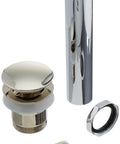 Close-up of Pop Up Drain and Overflow Kit for Townsend Freestanding Bathtub 2691.004, includes polished nickel components and escutcheon.