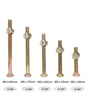 Crib Screws Hardware Replacement Kit 18 Piece Set M6x40 50 60 70 80mm Hex Drive Socket Cap Screws With Barrel Nuts sizes