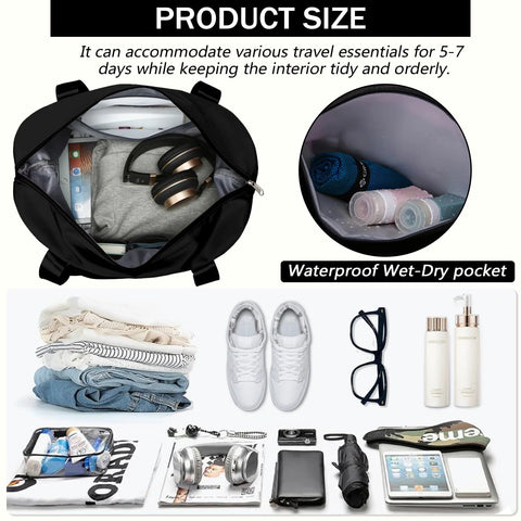 Amazon black rolling duffle bag with detachable wheels, expandable carry-on luggage and waterproof wet-dry pocket.
