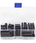 DIP IC Socket Adapter Kit With 6 8 14 16 18 20 24 28 Pin Sockets Solder Type Connector Set in plastic case