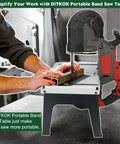 Portable Band Saw Stand Table For Milwaukee Band Saws Built For Milwaukee Models 6232 6238 2729 M18 Series Powder Coated Finish