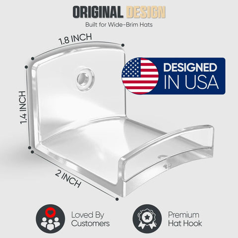 Heavy Duty Adhesive Hat Hooks For Wall Six Pack Super Slick Design Cowboy Hat Rack And Wide Brim Hat Organizer Solid Grip No Drill Hangers To Keep Your Room Looking Fresh