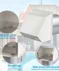 10 Inch Hooded Wall Vent With Screen And Damper For Outdoor Exhaust, white vent cover with mesh screen and smooth edge