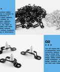 Premium Heavy Duty 60 Piece Concealed Furniture Slide Connectors And Snap On Buckle Fasteners For Rock Solid Cabinet Assembly Tool Free Half Pass Hardware Kit Bundle with black metal connectors and screws