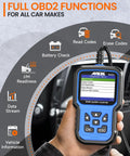 Person holding Pro Grade BMW And Mini OBD2 Scanner For All In One Full System Diagnostics showing menu options