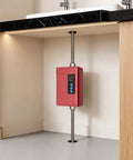 Rock Solid 3000W Instant Electric Hot Water Heater With Built Like A Tank Cast Aluminum Shell, installed under sink.