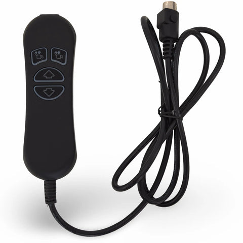 4 Button Lighted Remote Replacement With USB Charging Port For Dual Motor Lift Chair And Power Recliner Model DL SK 109 2 002 Easy Install Durable Build Fits Straight 5 Pin Plugs, black remote and cable