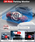 24 Hour Parking Mode feature of 4K Front And 2.5K Rear Dash Cam With Free 64GB Card Included 5.8GHz WiFi Built In Night Vision