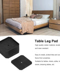 No Slip Furniture Leg Pads Set for Chairs and Tables, Heavy Duty Rubber Feet Guards, black square for hardwood and tile floors.
