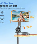 4 In 1 Magnetic Tripod For iPhone With 1 Quarter Inch Screw 53 Inch MagSafe Selfie Stick Tripod showing flexible angles adjustment