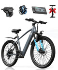 Adult Electric Bike 24 Inch Frame With 1000W Peak Motor And 504Wh Battery, Front Suspension, fenders, and accessories.