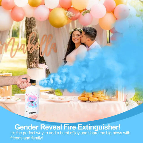 Epic Giant Fire Extinguisher Gender Reveal Spray 2 Pack Extra Long Reach Biodegradable Corn Starch Powder For Ultimate Boy Or Girl Surprise Party Bash