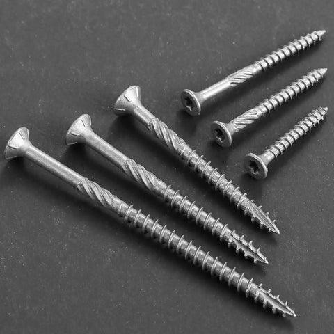 Assorted sizes of Bronze Exterior Deck Screws 4 Inch 304 Stainless Steel Rust Resistant Epoxy Coated T25 Star Drive