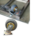Heavy Duty Caster Wheels With Brakes Swivel Top Plate For Furniture And Workbench Rolling Plate Casters, steel frame view