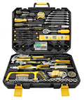 168 Piece Socket Wrench Auto Repair Tool Set With Plastic Toolbox Storage Case For Home Garage Projects, DIY Ready Hand Tool Kit