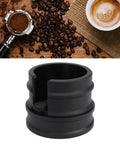 Premium Aluminum Coffee Portafilter Holder And Tamper Station Compatible With 51mm 53mm 58mm Espresso Makers close-up view of black tamper station