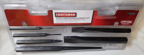 Six Piece Punch And Chisel Alignment Set With Pin Punches Center Punch And Lineup Tool for precise metalworking in packaging
