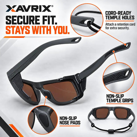 Boss Level Z87 Certified Safety Sunglasses Featuring Hardcore Removable Side Shields For Backcountry Hiking Skiing Kickass Uv Shielding And Crystal Clear Vision In Matte Blue Mirror Coating with secure fit features