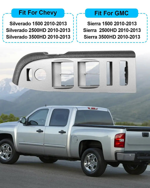 Driver Side Window Switch Bezel Titanium Gray for Chevy Silverado GMC Sierra 2010-2013 1500 2500 3500