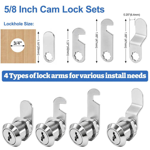 No Worries Cam Locks Keyed Alike Three Pack Rustproof Zinc Barrel Locks Include Backup Keys And Four Beefy Latches For Rv Compartments Mailboxes Drawers Toolboxes Solid Home Security Fast Install Pro Level Gear
