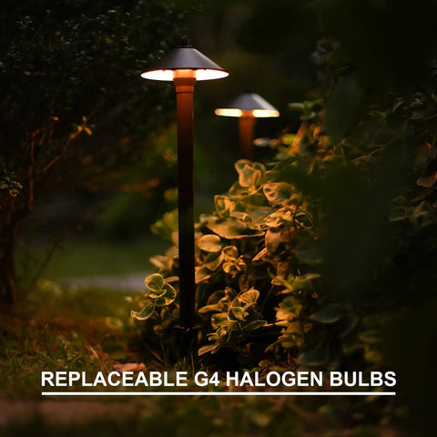 8 Pack Low Voltage Landscape Lighting Kit For Outdoor Paths And Walkways, 10W Warm White 2700K Path Lights, Bronze Finish