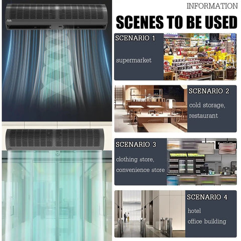 Heavy Duty Commercial Air Curtain Kicks The Chill Out Dead Nuts Quiet Remote for supermarkets and restaurants use.