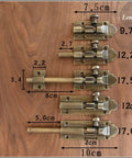 Heavy Duty Bronze Sliding Bolt Door Latch With Screws Barrel Bolt Lock For Barn Patio Gate Indoor Cupboard sizes and measurements.