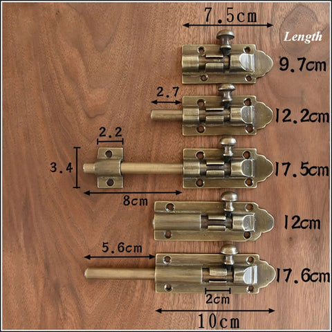 Heavy Duty Bronze Sliding Bolt Door Latch With Screws Barrel Bolt Lock For Barn Patio Gate Indoor Cupboard sizes and measurements.