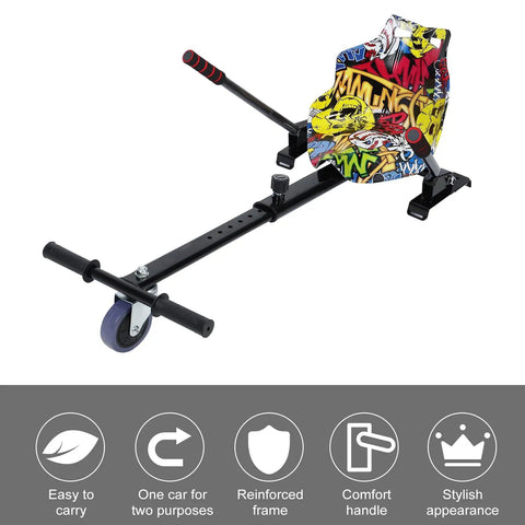 Camouflage Hoverboard Go Kart Kit Seat Attachment With Adjustable Frame And 360 Degree Drifting Wheel For Scooters