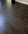 Straight Up True Ebony Aging Wood Stain For Bare Interior Wood Projects One Coat Water Based Dark Finish on hardwood flooring.