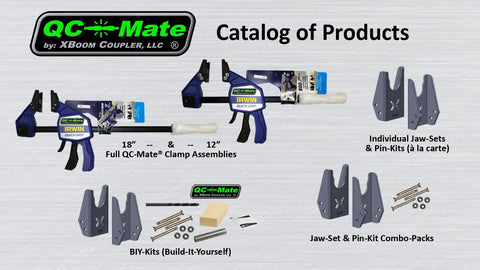 Blue Duo Jaw Set For QC Mate Clamp System 1/2 Inch And 3/4 Inch Jaws Beefy And Ready Built To Handle Tough Jobs Choose Your Desired Jaw Size Pin Kits Sold Separately Compatible With QC Mate Clamp Tool Accessory.