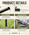 Beefy Heavy Duty Tent Poles for Tarp Adjustable 75 Inch Camping Poles 0.65 Inch Diameter details with bag and assembly features.