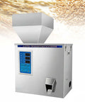 Heavy Duty Automatic Filling Machine For Coffee Beans And Loose Tea With Precise Digital Scale, metal design with digital controls.
