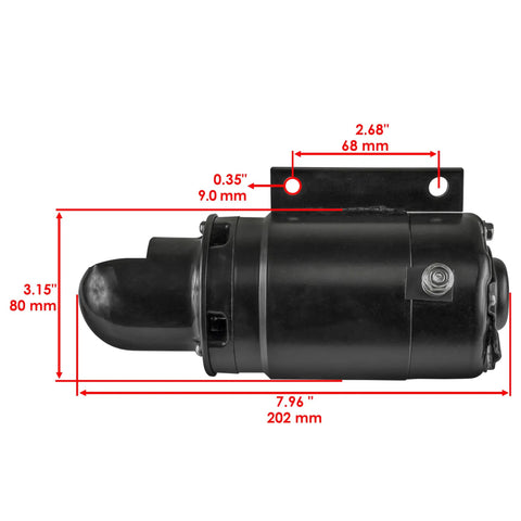 Starter Motor For Yamaha Marine Outboard 75HP 80HP 85HP 90HP Replacement Part 688-81800-10-00 with dimensions shown