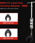 Inner CV Axle Puller Removal Tool With Slide Hammer And 48mm 63mm CV Joint Fork Adapters, heavy duty steel construction