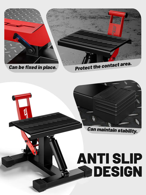 Heavy Duty Dirt Bike Stand With 1000 Lb Capacity Lift Jack Hoist Height Adjustable Table For Dirt Pit Bike Repair And Maintenance Easy To Use