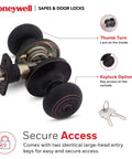 Anti Bump Front Door Knob With Lock And Keys For Interior And Exterior Doors In Oil Rubbed Bronze Finish