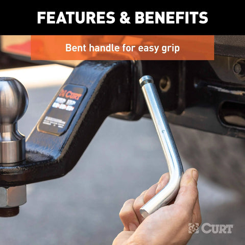 Beefy Heavy Duty Trailer Hitch Pin And Clip With Grooved Head, Five Eighths Inch Diameter, Easy Grip for Quick Pinning