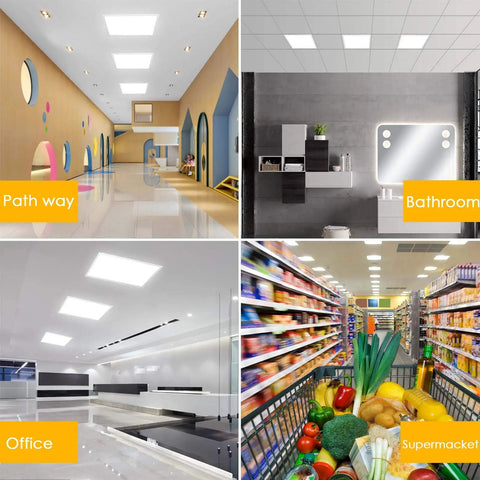 4 Pack LED Flat Panel Lights 2x2ft 40W 4000LM Recessed Backlit Troffer Lights Flush Ceiling Mount in various settings