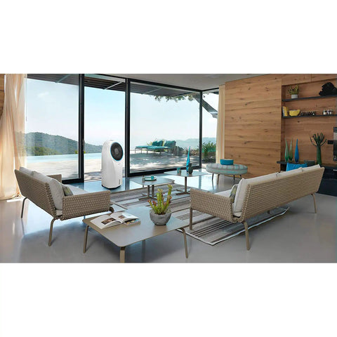White Portable Evaporative Cooler That Delivers Legit Indoor Cooling And Natural Humidification While Skipping The Heavy Compressor For Straight Up Energy Savings And Fresher Air Anytime in modern living room.