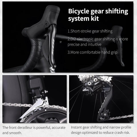 Carbon Road Bike With 24 Speed Shimano 105 Di2 7170 Groupset Lightweight Carbon Frame And 700C Carbon Wheelset Disc Brakes Integrated Design Race Ready Beast For Adults gear shifting system