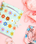 Waterproof Wet Bag And Travel Buddy For Swimwear, Diapers, Gym Clothes, Toiletries, And Makeup, Reusable 26x32 Cm, Daisy Floral Pattern