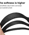 1 Inch PET Expandable Braided Cable Sleeve, 26 Ft Black Wire Loom held to show flexibility