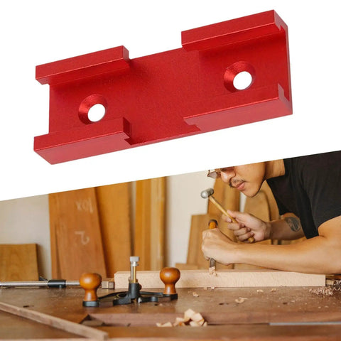 Red T Shape Track Cross Connector for Router Table Intersection Slot Jig Profile Double Cut Woodworking Tool for Quick Repairs
