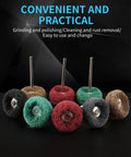 50 Piece Pro Grade Abrasive Buffing Wheel Set For Rotary Tools With One Eighth Inch Shank 25mm Polishing Wheels In Five Grits