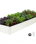 Galvanized Raised Garden Bed Kit 8x2x1 Ft, 1 Pack, LeakProof Planter Box For Veggies, Herbs, And Flowers, with assembly tools